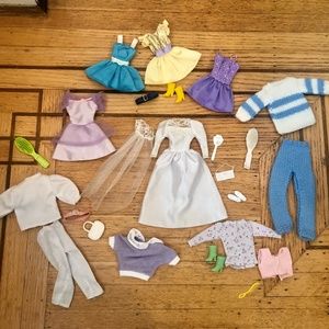 Barbie 80's-90's Apparel - Wedding Dress to Sweatpants Bundle of Clothes